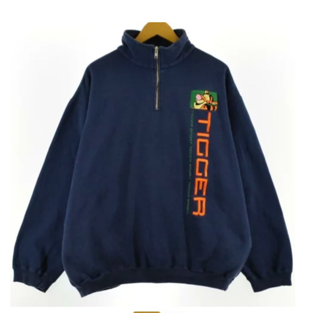 Women’s/Mens/Unisex Vintage Winnie The Pooh Tigger Spellout Blue Crewneck L